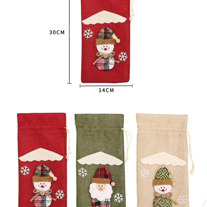 2pc  gift bags for wine bottle/Santa candy bags