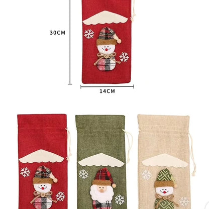 2pc  gift bags for wine bottle/Santa candy bags