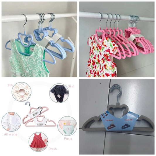 10pc Kids Velvet Hangers