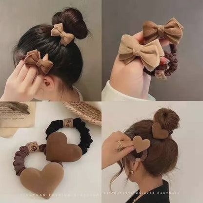 Cute Bow Knot Heart Hair Tie