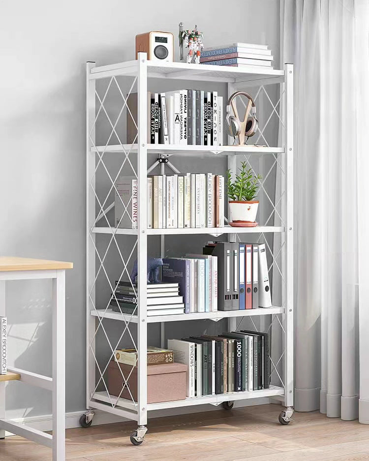 5 Tier Folding Shelf with Wheels