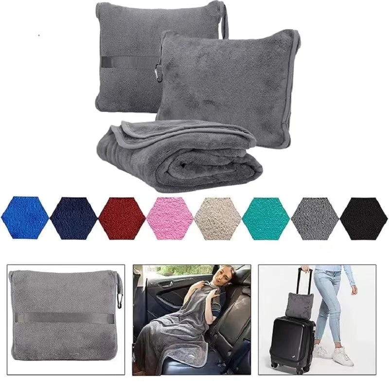 2 in 1 Foldable travel blanket/pillow