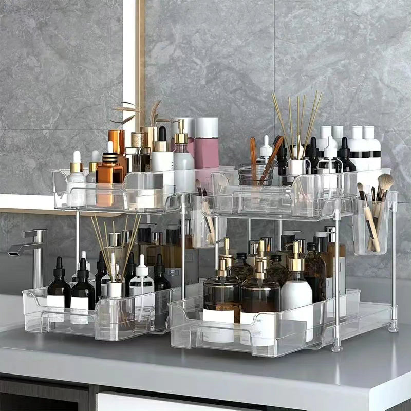 2 Tier Multifunctional Clear Organizing Tray