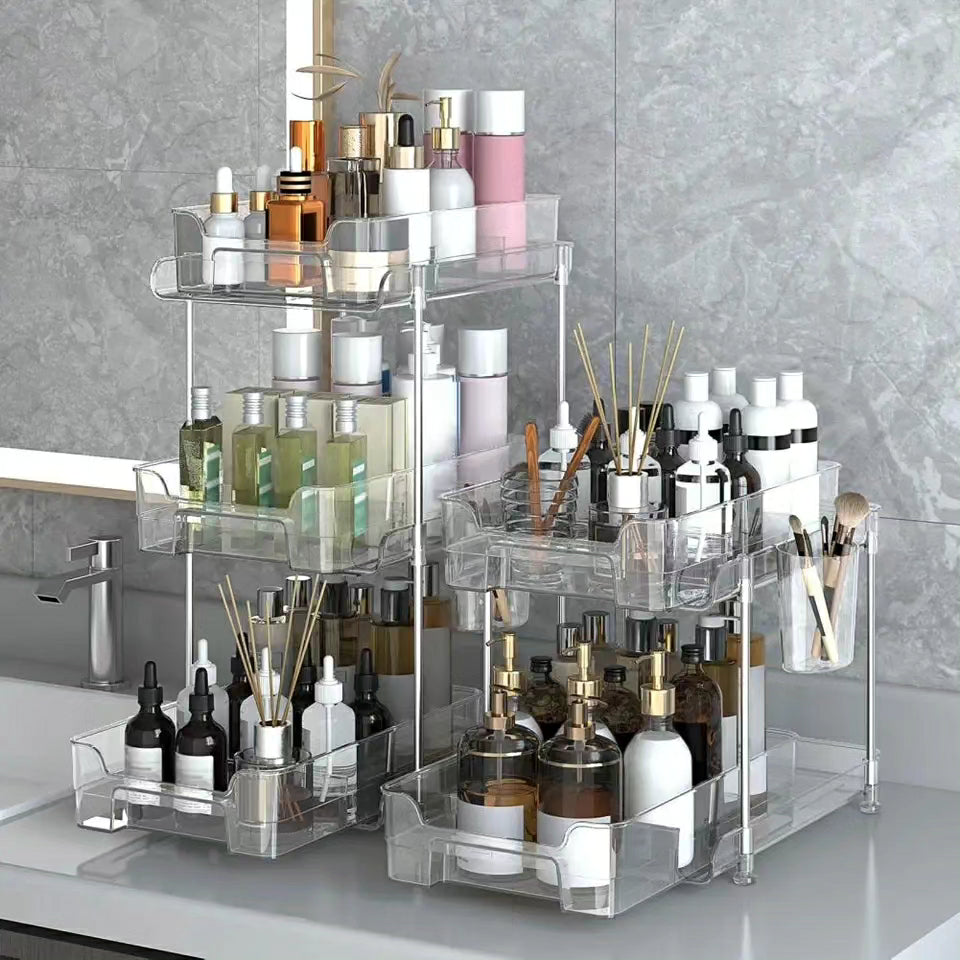 2 Tier Multifunctional Clear Organizing Tray