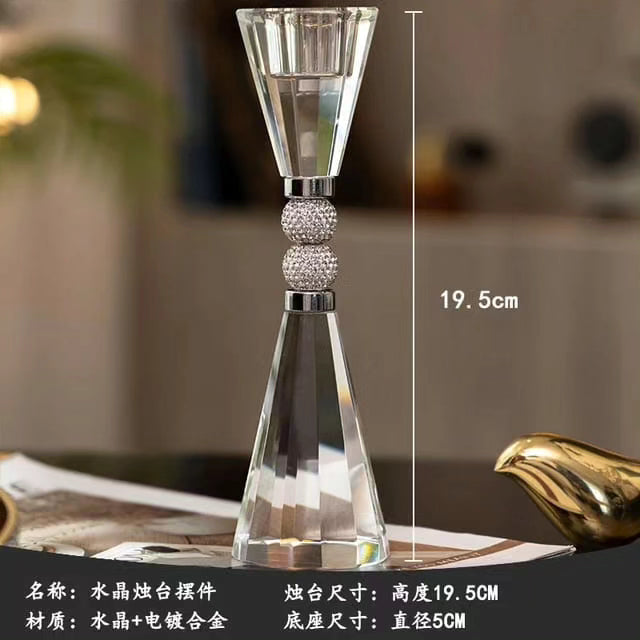 Silver Luxury Crystal Candle Holder