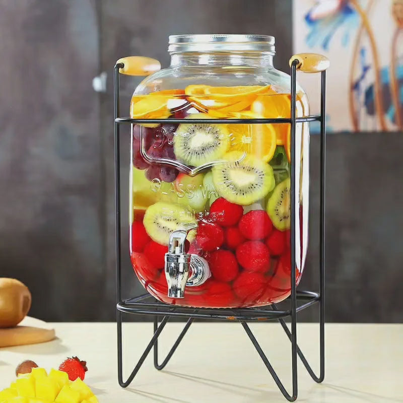 Large Capacity Glass Jar Dispenser with Faucet