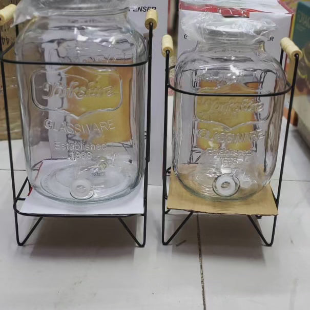 Large Capacity Glass Jar Dispenser with Faucet