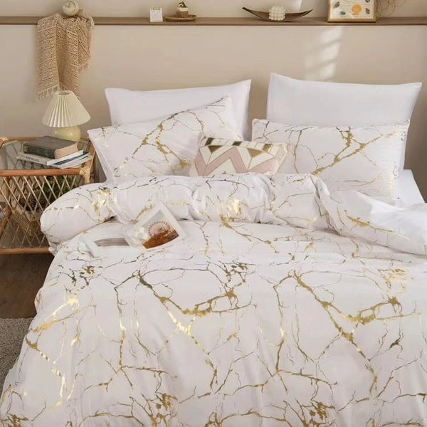 6*7  Marble Duvet Cover Set with a Sheet and 2 Cases