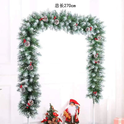 2.7M  Green Decorative Pine  Cones Berries Christmas Garland