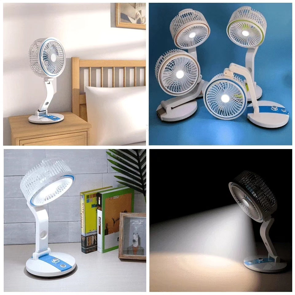 Foldable fan with light