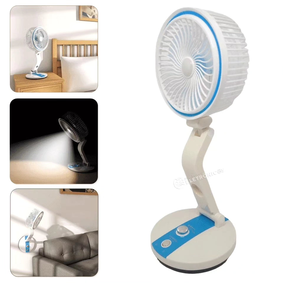 Foldable fan with light