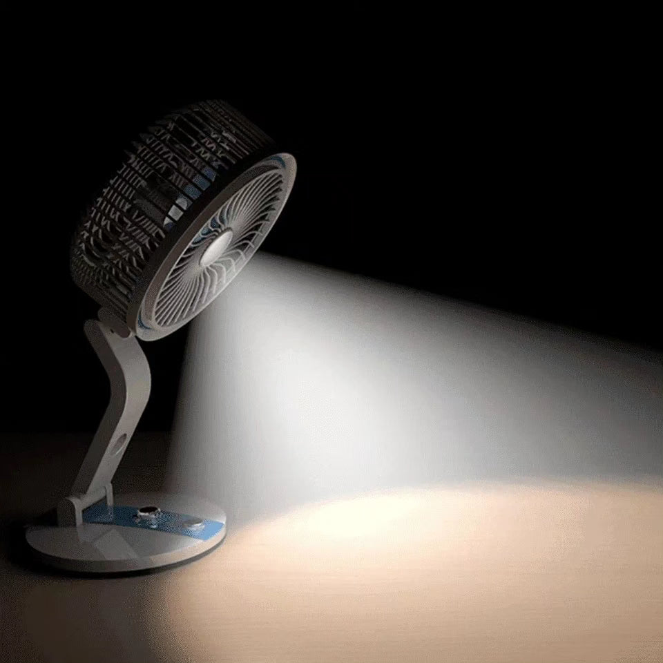 Foldable fan with light