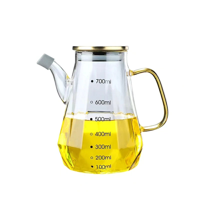 700ml Creative Glass Diamond Shaped Oil Bottle