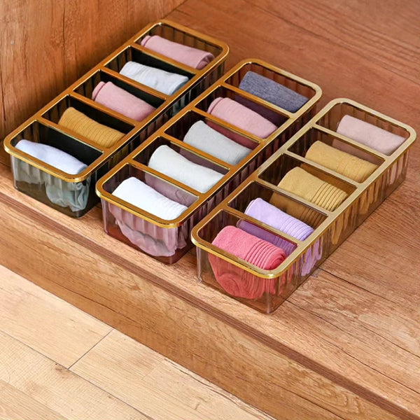5-Grid Layered Acrylic Cosmetic and Drawer Organizer
