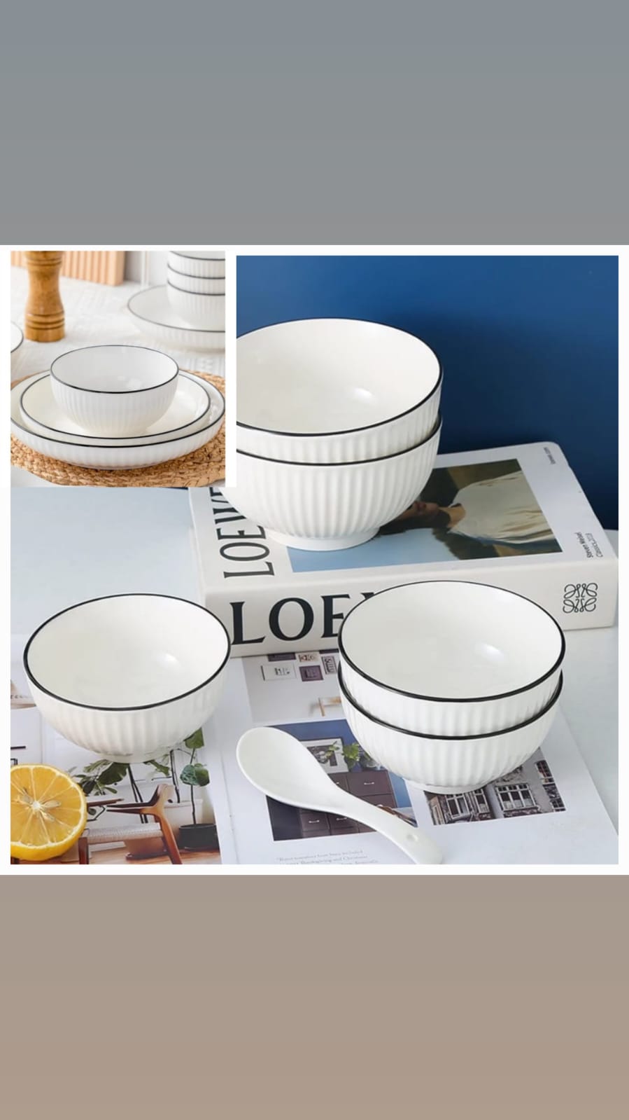 6Pc 5.5" Ceramic Bowls