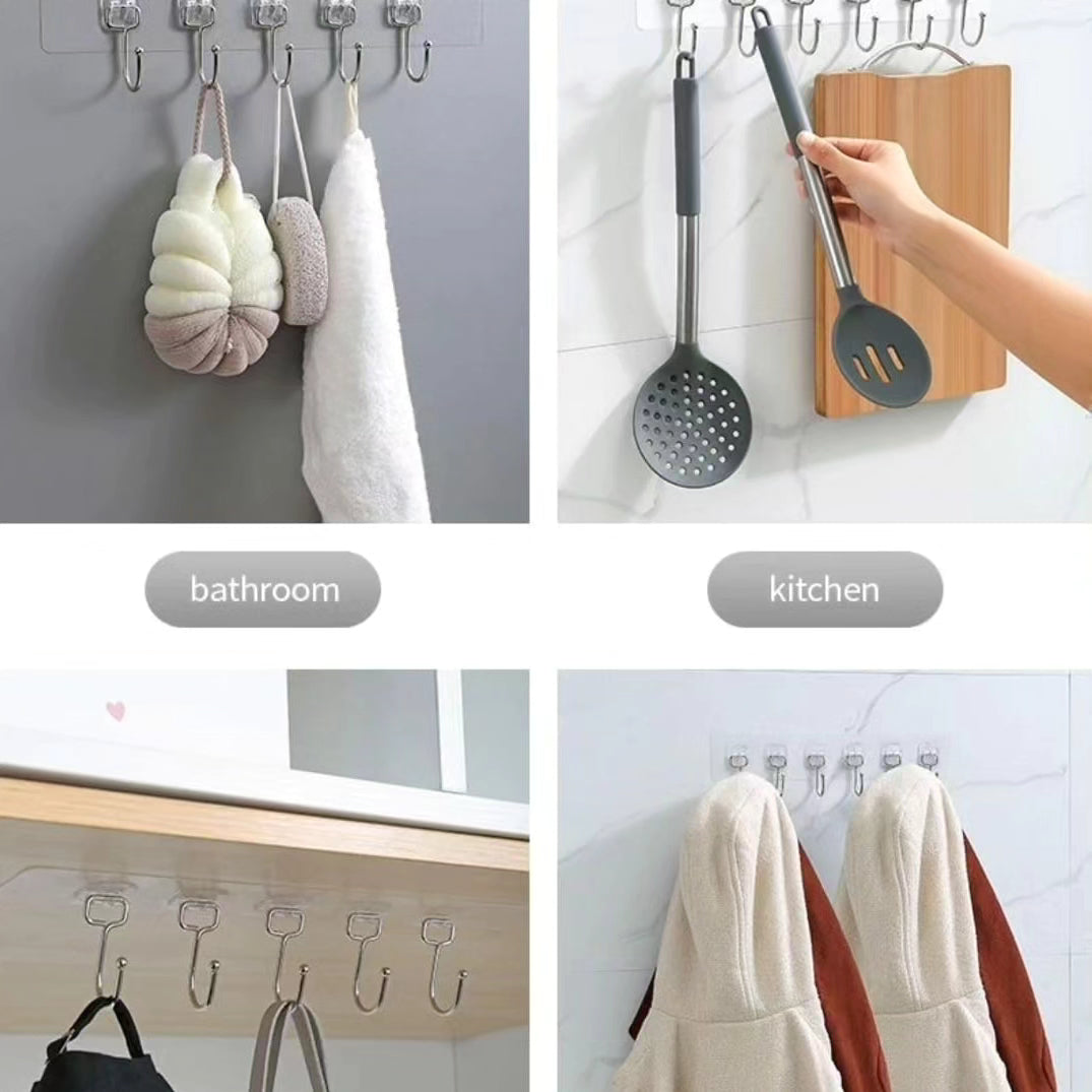 Self Adhesive Wall Hanger with 6Hooks