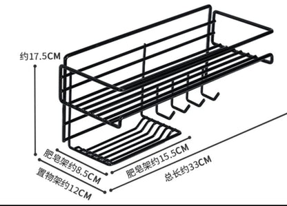 Rectangular Self Adhesive Bathroom Rack