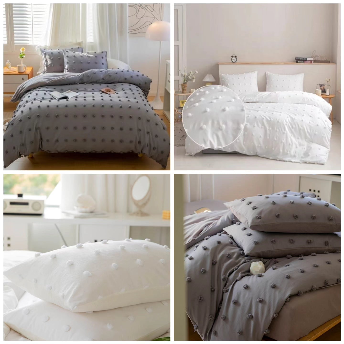 6*7 Tufted duvet cover with 2 cases