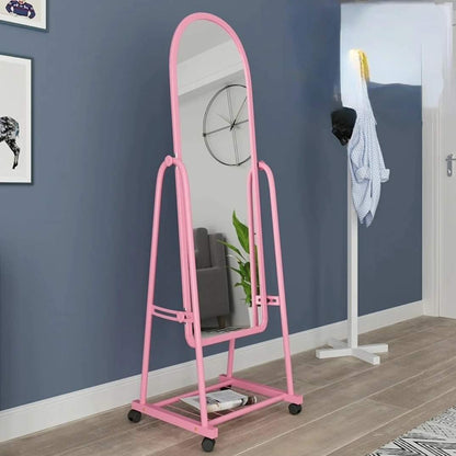 Dressing mirror with wheels