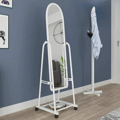 Dressing mirror with wheels