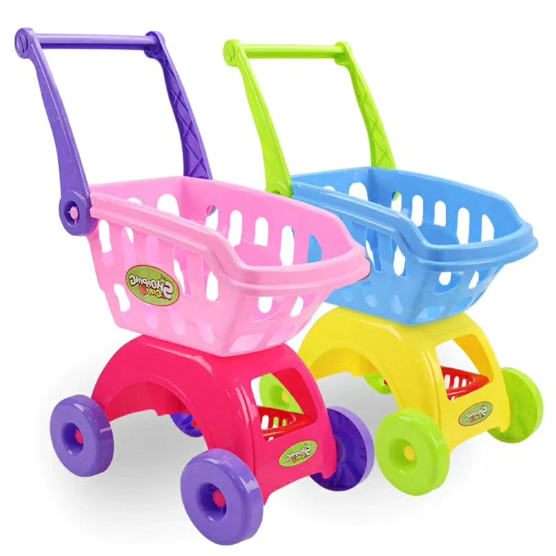 Kids Pretend Shopping Cart+Fruit Accessories