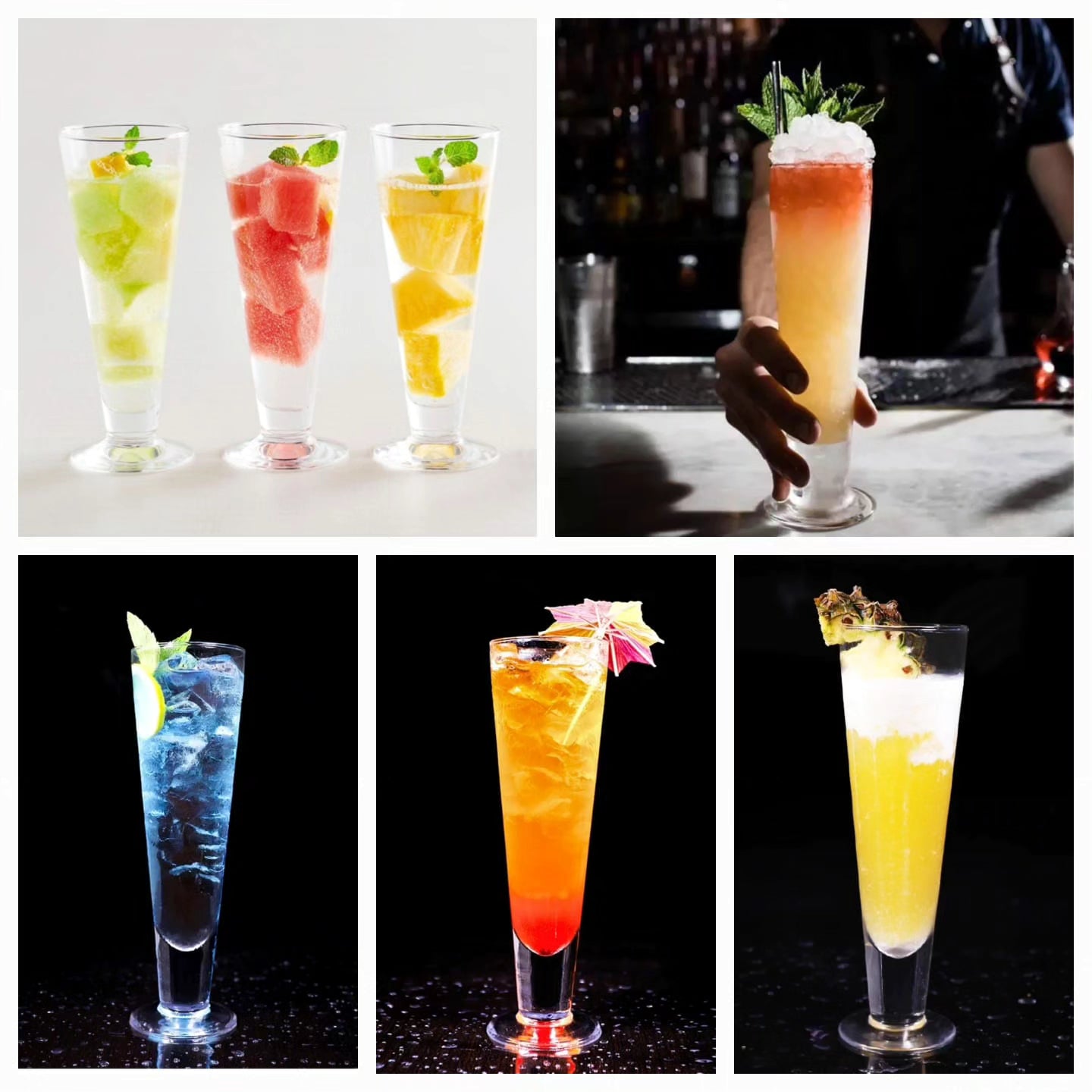 Long 6Pc Juice/Smoothie Glasses