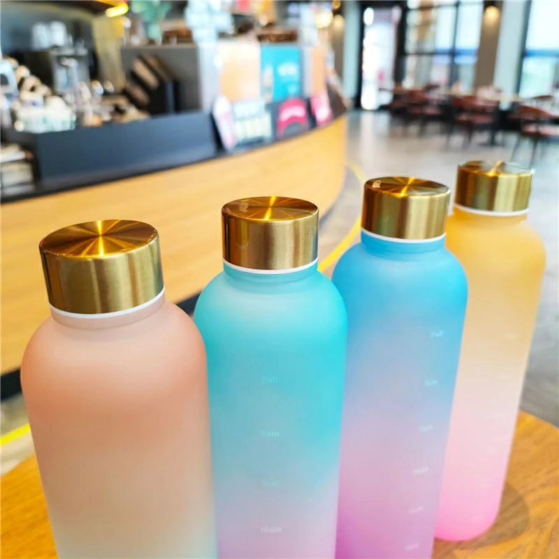 1Litre Multicoloured Motivation Water Bottle