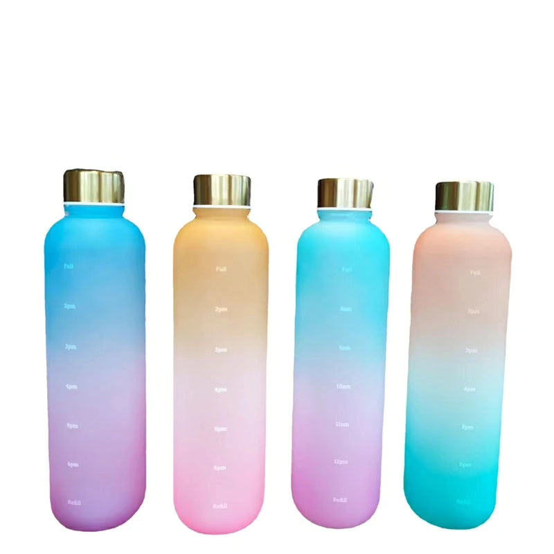 1Litre Multicoloured Motivation Water Bottle