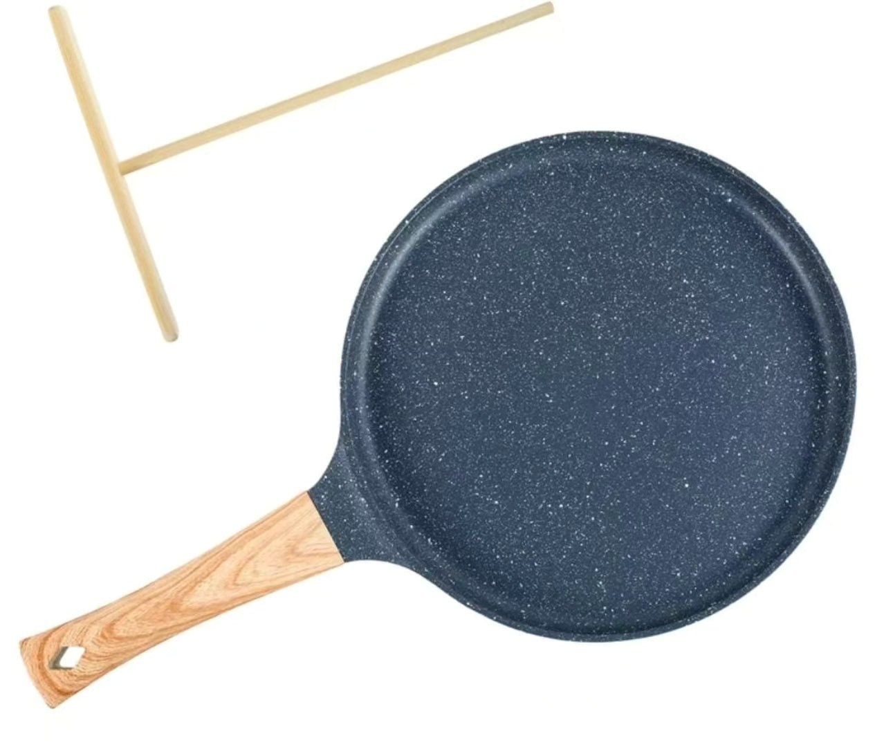 Chapati crepe pan with bamboo spreader