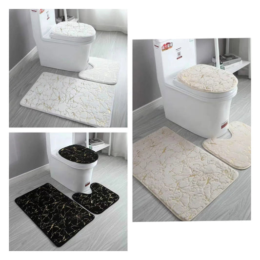 Marble Pattern 3pcs Bathroom Mats