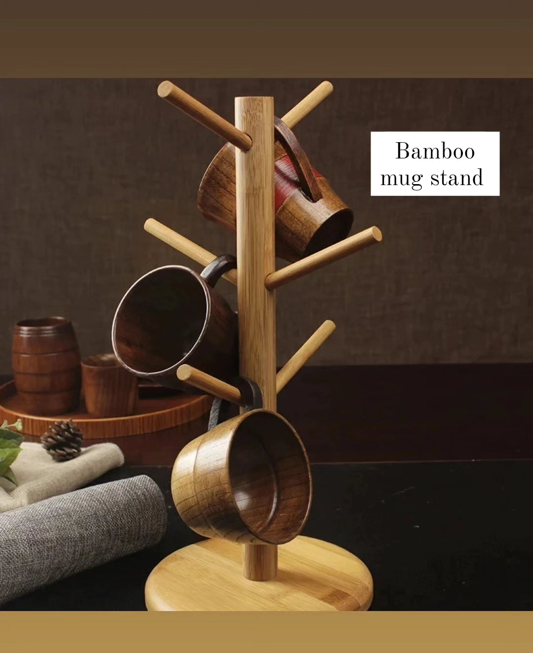 Bamboo mug stand