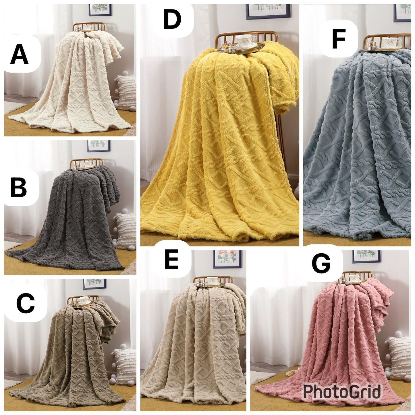 6*7 Solid Flannel Embossed Blanket