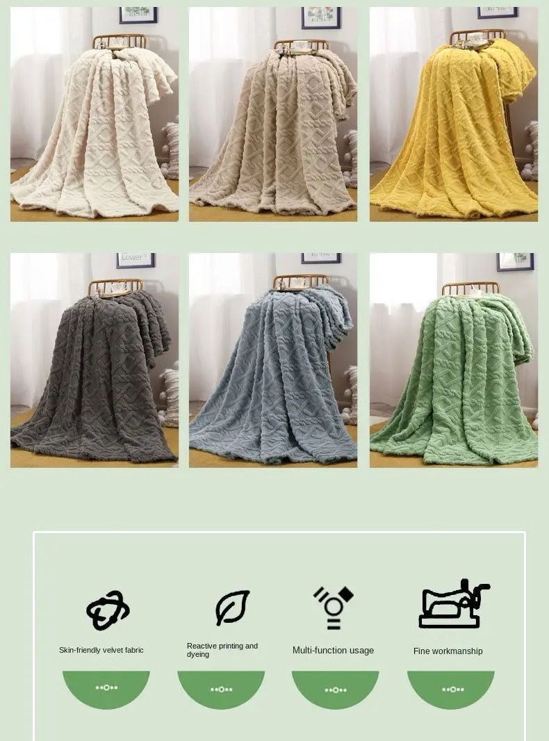 6*7 Solid Flannel Embossed Blanket