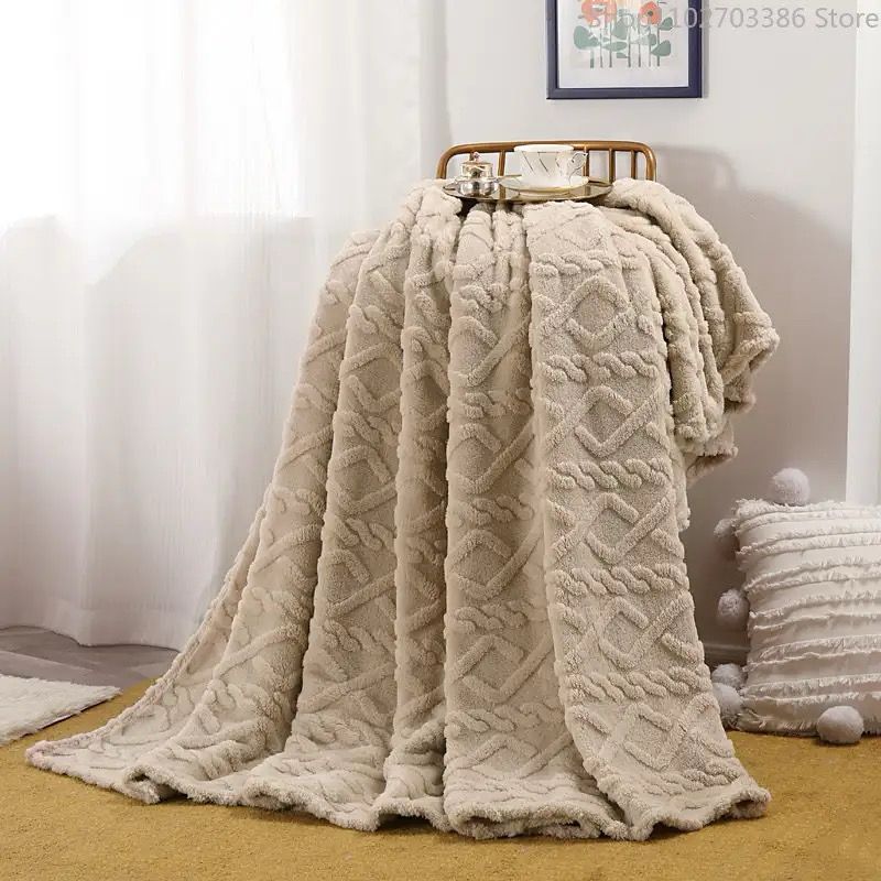 6*7 Solid Flannel Embossed Blanket