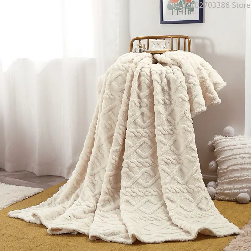 6*7 Solid Flannel Embossed Blanket