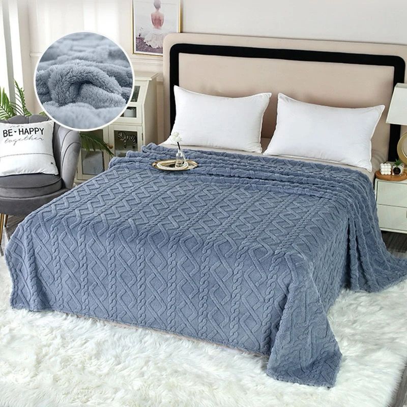 6*7 Solid Flannel Embossed Blanket