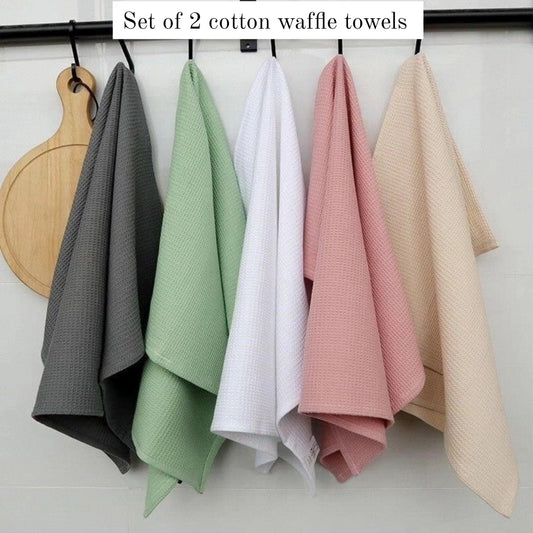 Set Of 2 Super Absorbent Kitchen Cotton Towels BlackNov