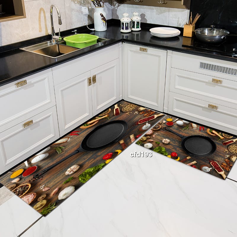 2pcs Kitchen mats with rubber super non-slip underside