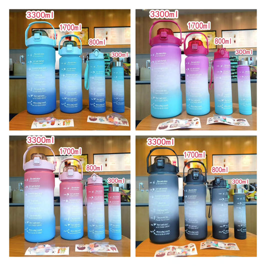 4 in 1 Summer Motivational Water Bottles Set