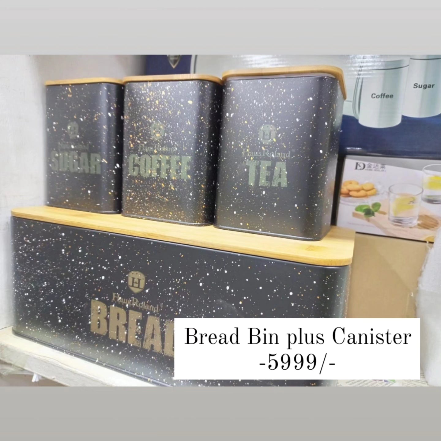 Bread Bin Set plus Canisters