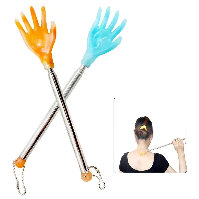 Telescopic silicone back scratcher