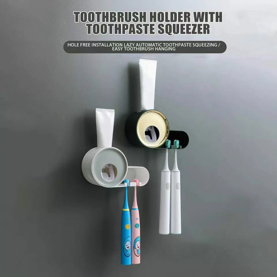 Classy Toothpaste Dispenser And Toothbrush Holder