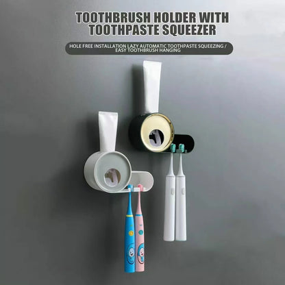 Classy Toothpaste Dispenser And Toothbrush Holder