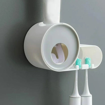 Classy Toothpaste Dispenser And Toothbrush Holder