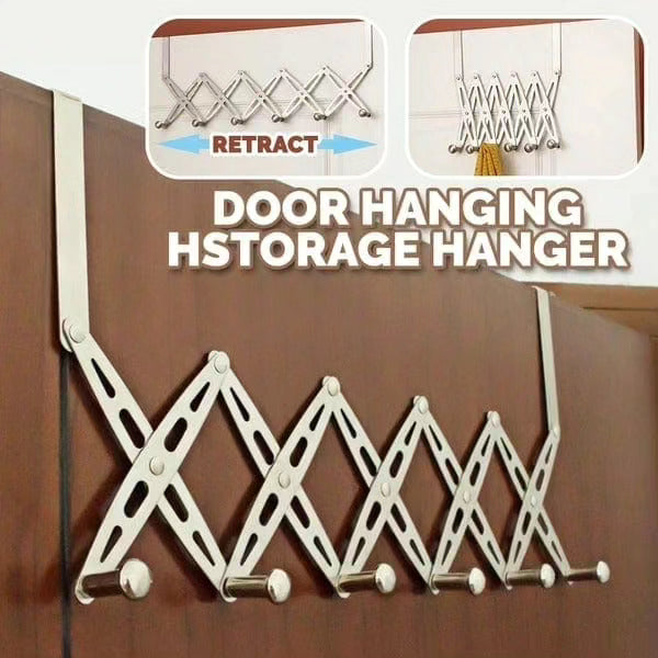 Retracting Behind The Door 6 Hook Hanger