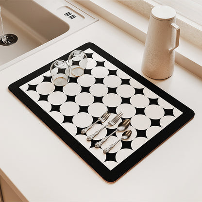 Absorbent sink dish drying mats