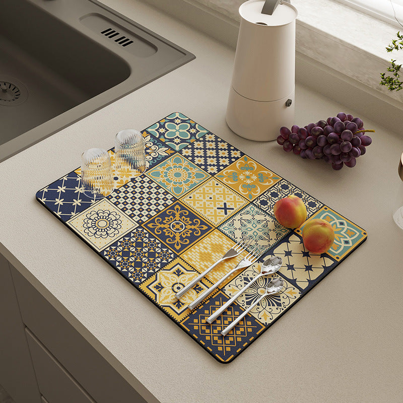 Absorbent sink dish drying mats BlackNov