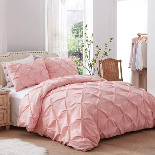 6*6 6*7 Pintuck Duvet Cover with 2 Cases