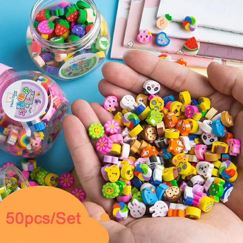 50pcs Set Pencil Erasers