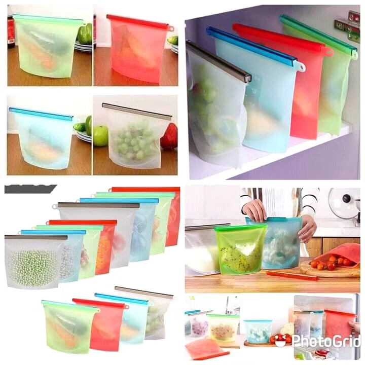 Reusable silicone freezer bags